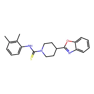 4-Benzooxazol-2-yl-piperidine-1-carbothioic acid (2,3-dimethyl-phenyl)-amide structure