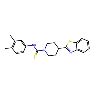 4-Benzothiazol-2-yl-piperidine-1-carbothioic acid (3,4-dimethyl-phenyl)-amide structure