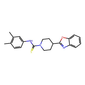 4-(1,3-benzoxazol-2-yl)-N-(3,4-dimethylphenyl)piperidine-1-carbothioamide structure