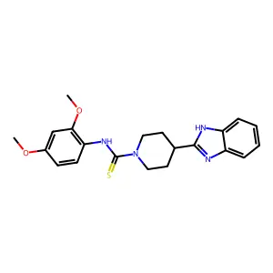1-Piperidinecarbothioamide, 4-(1H-benzimidazol-2-YL)-N-(2,4-dimethoxyphenyl)- structure