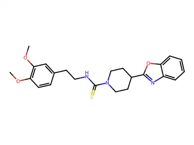 1-Piperidinecarbothioamide, 4-(2-benzoxazolyl)-N-[2-(3,4-dimethoxyphenyl)ethyl]- structure