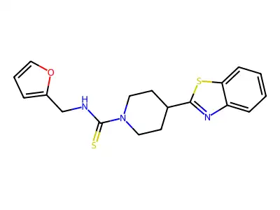 1-Piperidinecarbothioamide, 4-(2-benzothiazolyl)-N-(2-furanylmethyl)- structure