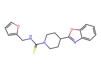 1-Piperidinecarbothioamide, 4-(2-benzoxazolyl)-N-(2-furanylmethyl)- structure