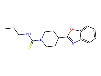 1-Piperidinecarbothioamide, 4-(2-benzoxazolyl)-N-propyl- structure