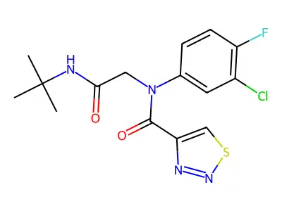 1,2,3-thiadiazole-4-carboxamide,n-(3-chloro-4-fluorophenyl)-n-[2-[(1,1-dimethylethyl)amino]-2-oxoethyl]- structure