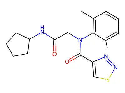 1,2,3-thiadiazole-4-carboxamide,n-[2-(cyclopentylamino)-2-oxoethyl]-n-(2,6-dimethylphenyl)- structure