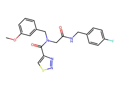 1,2,3-thiadiazole-4-carboxamide,n-[2-[[(4-fluorophenyl)methyl]amino]-2-oxoethyl]-n-[(3-methoxyphenyl)methyl]- structure
