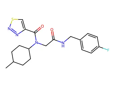 1,2,3-thiadiazole-4-carboxamide,n-[2-[[(4-fluorophenyl)methyl]amino]-2-oxoethyl]-n-(4-methylcyclohexyl)- structure