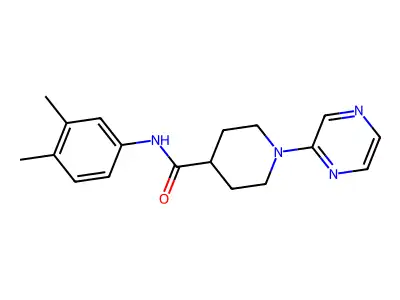 4-Piperidinecarboxamide,n-(3,4-dimethylphenyl)-1-pyrazinyl- structure