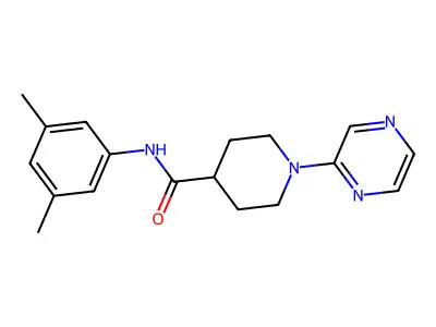 N-(3,5-dimethylphenyl)-1-pyrazin-2-ylpiperidine-4-carboxamide structure