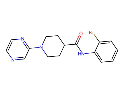 4-Piperidinecarboxamide,n-(2-bromophenyl)-1-pyrazinyl- structure