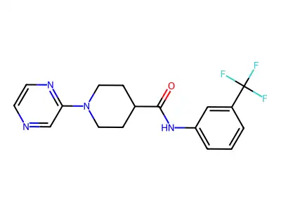 4-Piperidinecarboxamide, 1-pyrazinyl-N-[3-(trifluoromethyl)phenyl]- structure
