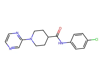 4-Piperidinecarboxamide,n-(4-chlorophenyl)-1-pyrazinyl- structure
