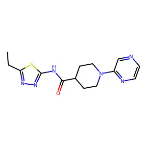 4-Piperidinecarboxamide,n-(5-ethyl-1,3,4-thiadiazol-2-yl)-1-pyrazinyl- structure