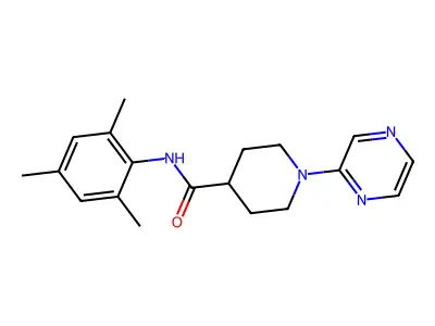 1-Pyrazin-2-yl-piperidine-4-carboxylic acid (2,4,6-trimethyl-phenyl)-amide structure