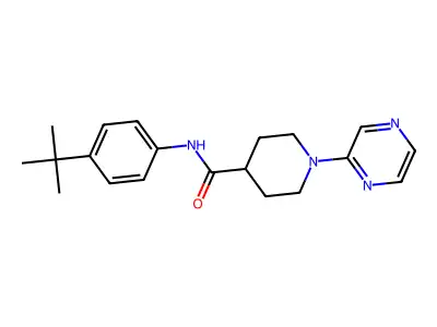 4-Piperidinecarboxamide,n-[4-(1,1-dimethylethyl)phenyl]-1-pyrazinyl- structure