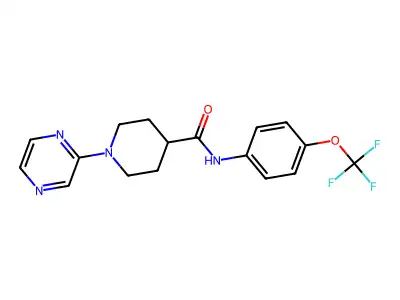 4-Piperidinecarboxamide, 1-pyrazinyl-N-[4-(trifluoromethoxy)phenyl]- structure
