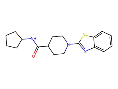 1-(benzo[d]thiazol-2-yl)-N-cyclopentylpiperidine-4-carboxamide structure