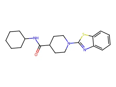 4-Piperidinecarboxamide, 1-(2-benzothiazolyl)-N-cyclohexyl- structure