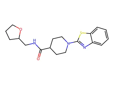 4-Piperidinecarboxamide, 1-(2-benzothiazolyl)-N-[(tetrahydro-2-furanyl)methyl]- structure