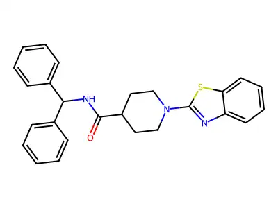 4-Piperidinecarboxamide, 1-(2-benzothiazolyl)-N-(diphenylmethyl)- structure