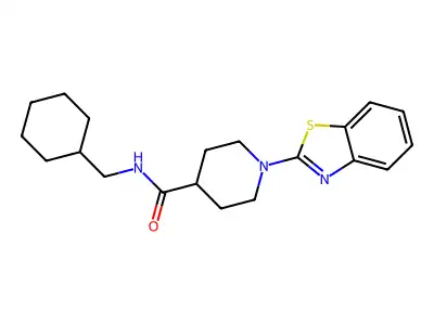 1-(1,3-benzothiazol-2-yl)-N-(cyclohexylmethyl)piperidine-4-carboxamide structure