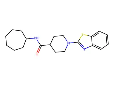 4-Piperidinecarboxamide, 1-(2-benzothiazolyl)-N-cycloheptyl- structure