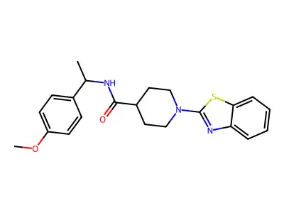 4-Piperidinecarboxamide, 1-(2-benzothiazolyl)-N-[1-(4-methoxyphenyl)ethyl]- structure