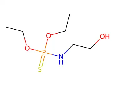 Phosphoramidothioic acid, (2-hydroxyethyl)-, O,O-diethyl ester structure