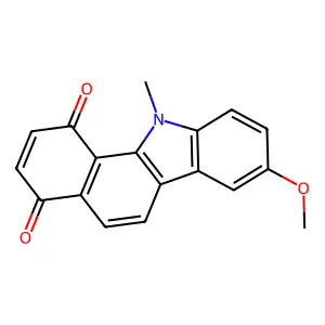 1H-Benzo[a]carbazole-1,4(11H)-dione, 8-methoxy-11-methyl- structure