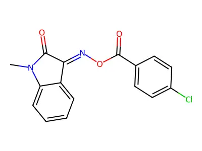 [(E)-(1-methyl-2-oxoindol-3-ylidene)amino] 4-chlorobenzoate structure