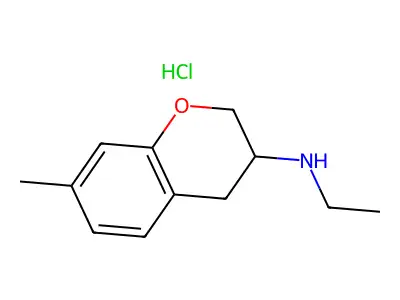 3-Chromanamine, N-ethyl-7-methyl-, hydrochloride structure
