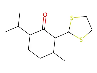 2-(1,3-Dithiolan-2-yl)-3-methyl-6-(propan-2-yl)cyclohexan-1-one structure