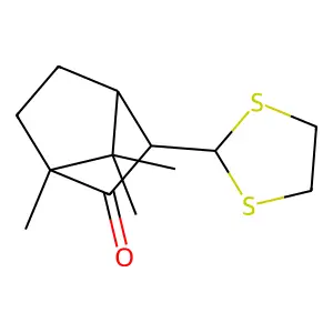 Bicyclo(2.2.1)heptan-2-one, 3-(1,3-dithiolan-2-yl)-1,7,7-trimethyl- structure