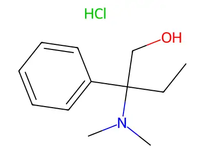 beta-(Dimethylamino)-beta-ethylphenethyl alcohol hydrochloride structure