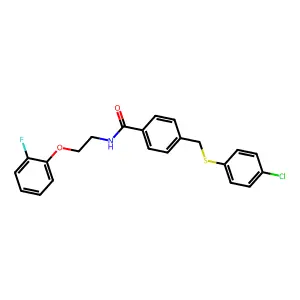 4-{[(4-chlorophenyl)sulfanyl]methyl}-N-[2-(2-fluorophenoxy)ethyl]benzamide structure