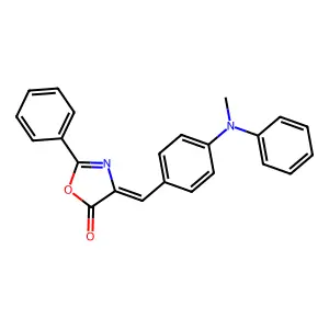 4-{4-[methyl(phenyl)amino]benzylidene}-2-phenyl-1,3-oxazol-5(4H)-one structure