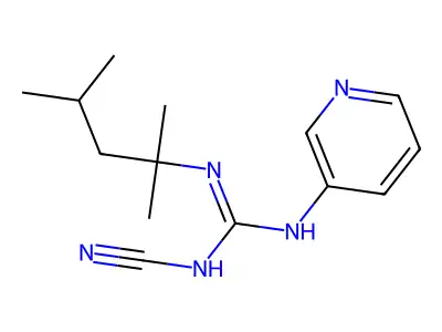 Guanidine, 2-cyano-1-(3-pyridyl)-3-(1,1,3-trimethylbutyl)- structure