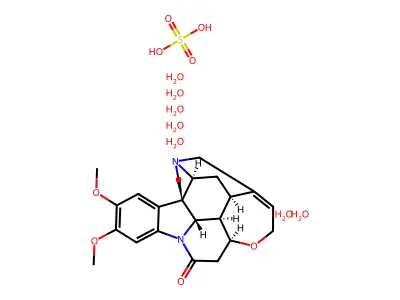 Brucine sulfate heptahydrate structure