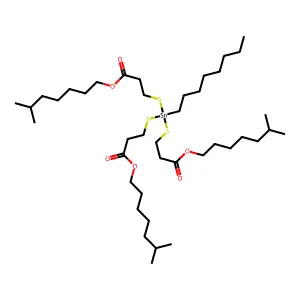 Triisooctyl 3,3',3''-((octylstannylidyne)tris(thio))trispropionate structure