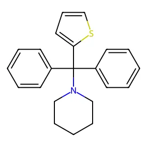 1-[Diphenyl(thiophen-2-yl)methyl]piperidine structure