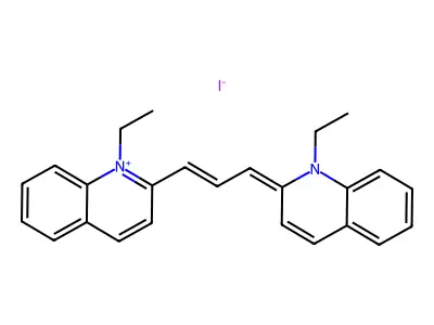 1,1'-Diethyl-2,2'-carbocyanine iodide structure
