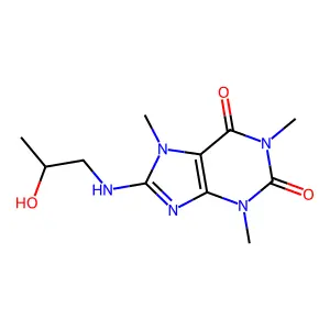 8-((2-Hydroxypropyl)amino)caffeine structure