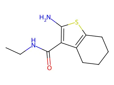 2-amino-N-ethyl-4,5,6,7-tetrahydro-1-benzothiophene-3-carboxamide structure