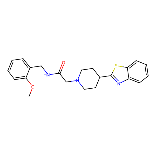 2-[4-(1,3-benzothiazol-2-yl)piperidin-1-yl]-N-[(2-methoxyphenyl)methyl]acetamide structure