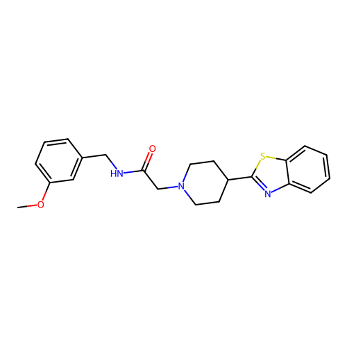 2-[4-(1,3-benzothiazol-2-yl)piperidin-1-yl]-N-[(3-methoxyphenyl)methyl]acetamide structure