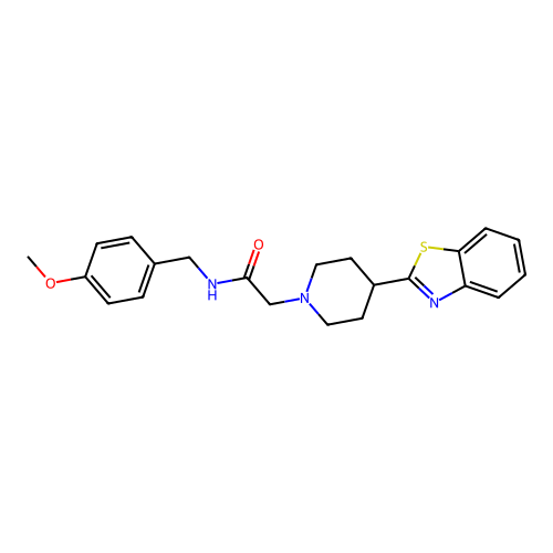 2-[4-(1,3-benzothiazol-2-yl)piperidin-1-yl]-N-[(4-methoxyphenyl)methyl]acetamide structure