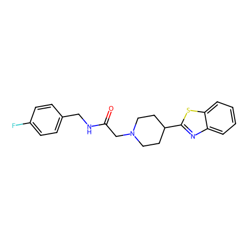 2-[4-(1,3-benzothiazol-2-yl)piperidin-1-yl]-N-[(4-fluorophenyl)methyl]acetamide structure