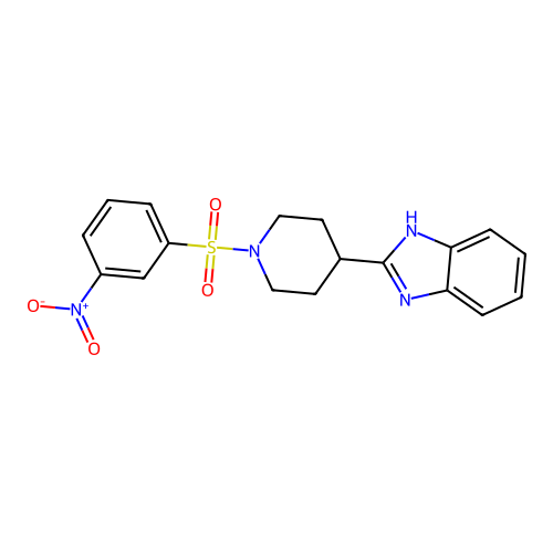 2-[1-(3-nitrophenyl)sulfonylpiperidin-4-yl]-1H-benzimidazole structure