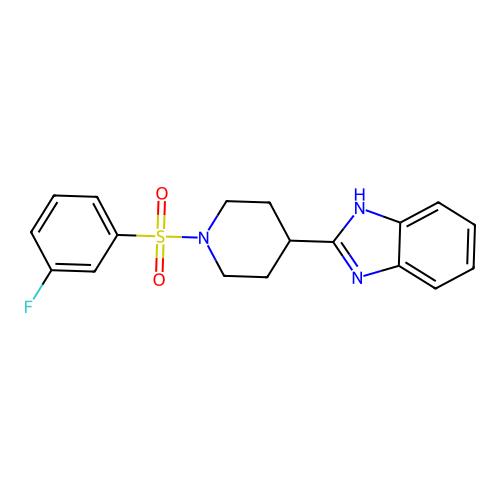 2-[1-(3-fluorophenyl)sulfonylpiperidin-4-yl]-1H-benzimidazole structure